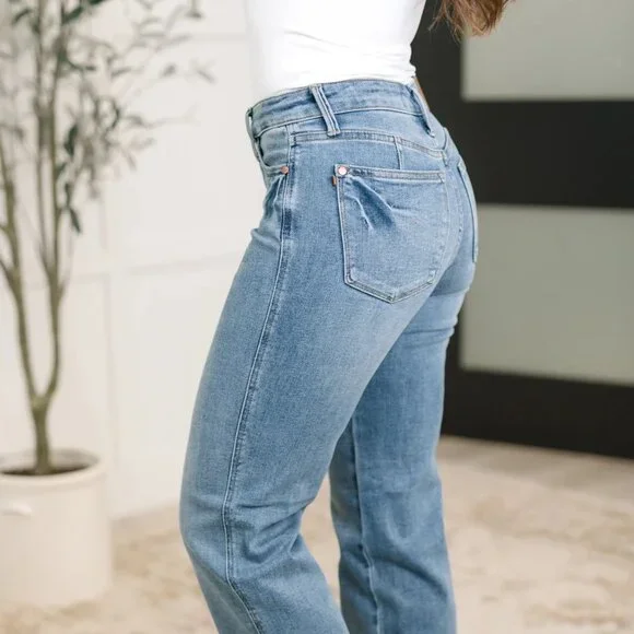 Corrine Mid Rise Control Top Vintage Straight Jeans - Picture 5 of 7